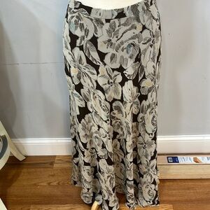 Floral Black and Cream Skirt